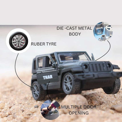 Premium Diecast Thar Model Car – Pull Back Toy black